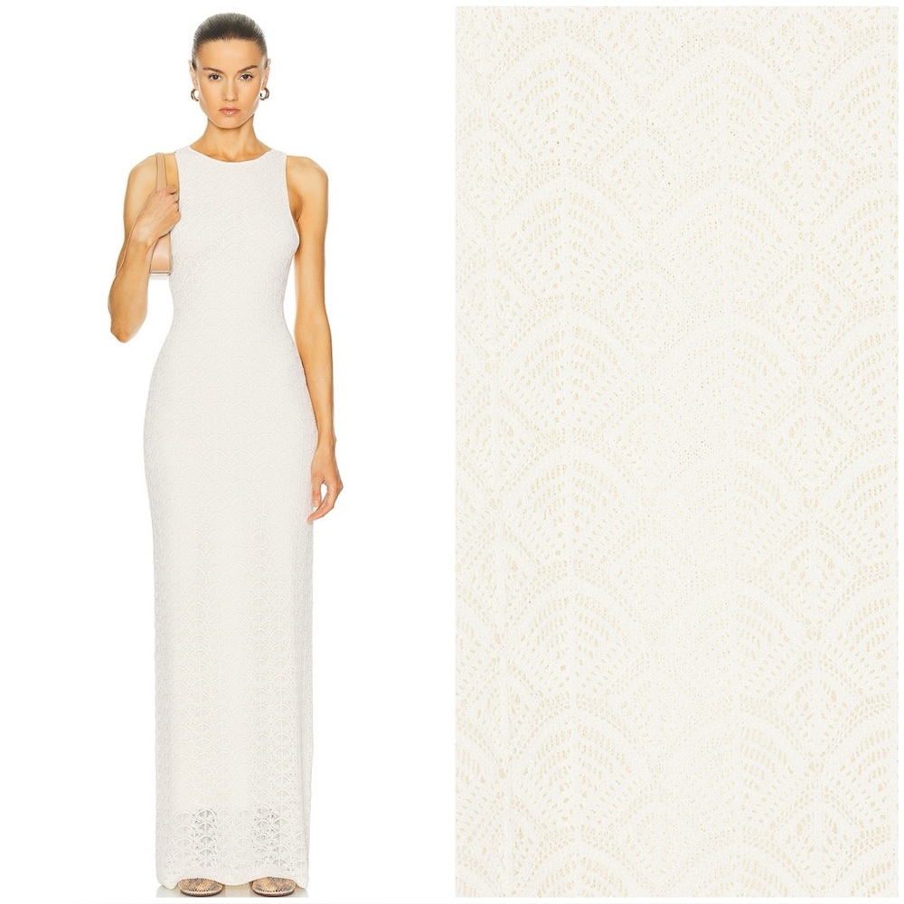 $228 L'ACADEMIE POINTELLE KNIT MAXI DRESS CROCHET REVOLVE MARIANNA HEWITT ZARA